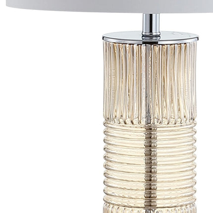 30" Clear Table Lamp With Drum Shade HomeRoots