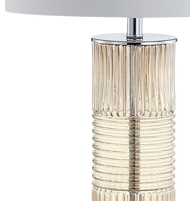 30" Clear Table Lamp With Drum Shade HomeRoots