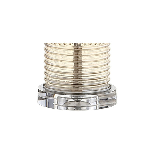 30" Clear Table Lamp With Drum Shade HomeRoots