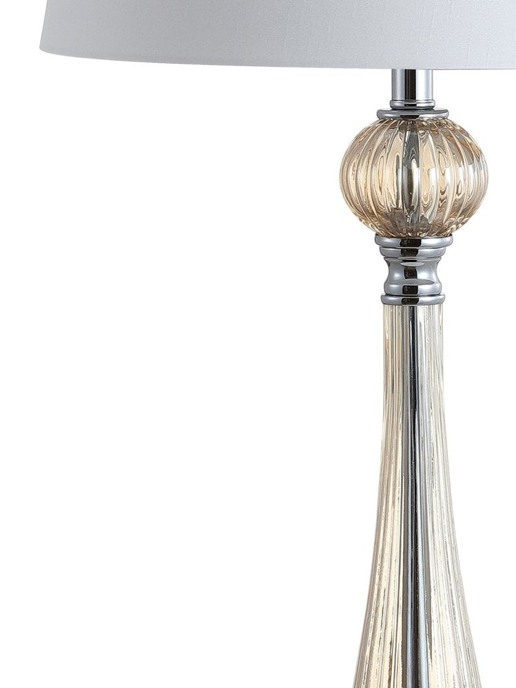 Set of Two 33" Champagne Novelty Table Lamps LED With Globe Shades