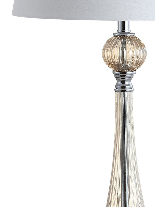 Set of Two 33" Champagne Novelty Table Lamps With Globe Shades HomeRoots