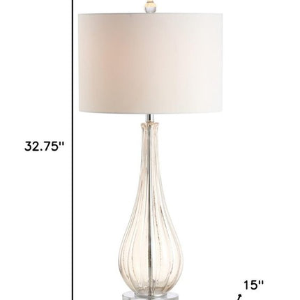 33" Clear Urn Buffet Lamp With Drum Shade HomeRoots