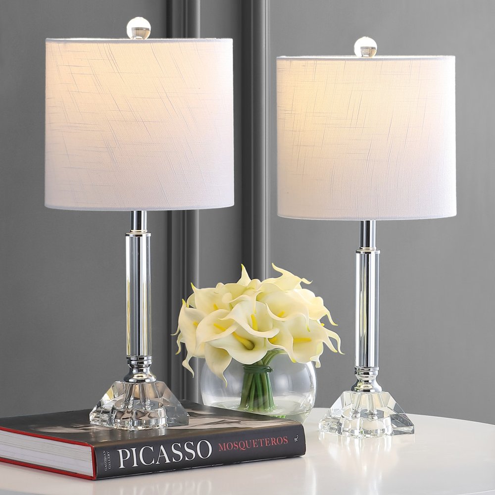 Set of Two 20" Clear Novelty Table Lamps LED With Globe Shades