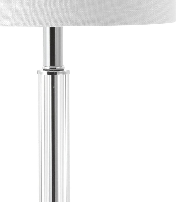 Set of Two 20" Clear Table Lamps With Drum Shades HomeRoots