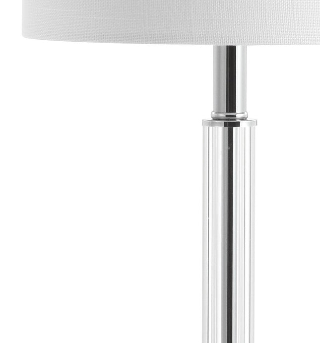 Set of Two 20" Clear Table Lamps With Drum Shades HomeRoots