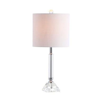 Set of Two 20" Clear Table Lamps With Drum Shades HomeRoots