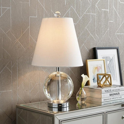 16" Clear Globe Bedside Lamp With Empire Shade HomeRoots