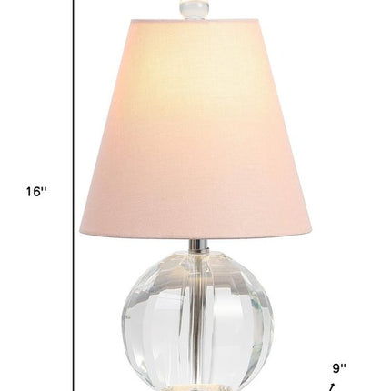 16" Clear Globe Bedside Lamp With Empire Shade HomeRoots