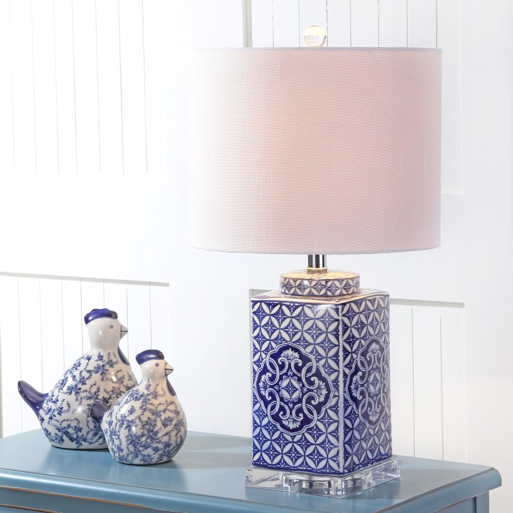 23" Clear Novelty Table Lamp LED With Drum Shade