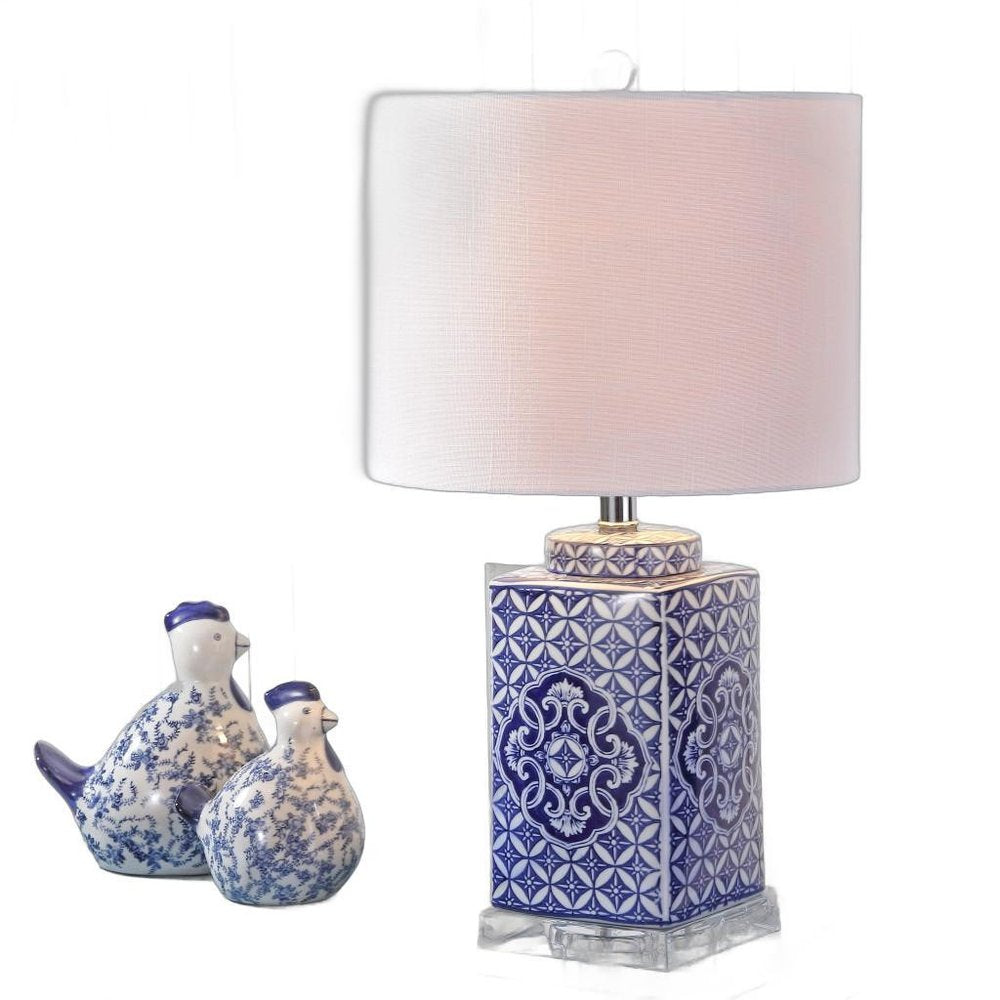 23" Clear Novelty Table Lamp LED With Drum Shade