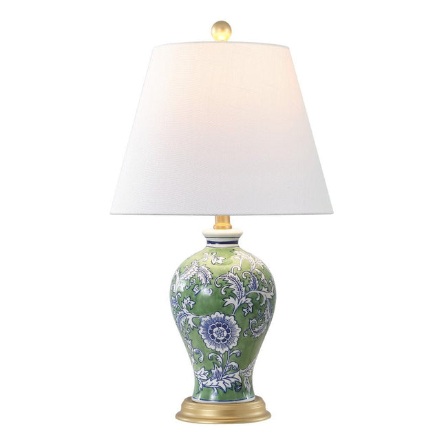 24" Green And Gold Urn Table Lamp With Empire Shade HomeRoots