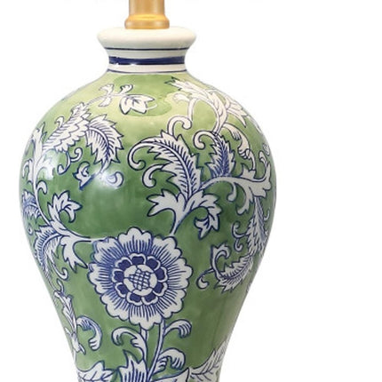 24" Green And Gold Urn Table Lamp With Empire Shade HomeRoots
