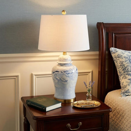 26" Gold Novelty Table Lamp With Drum Shade HomeRoots