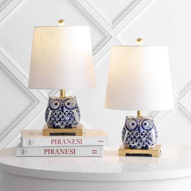 Set of Two 16" Gold Novelty Bedside Lamps With Empire Shades HomeRoots
