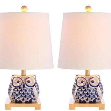 Set of Two 16" Gold Novelty Bedside Lamps With Empire Shades HomeRoots