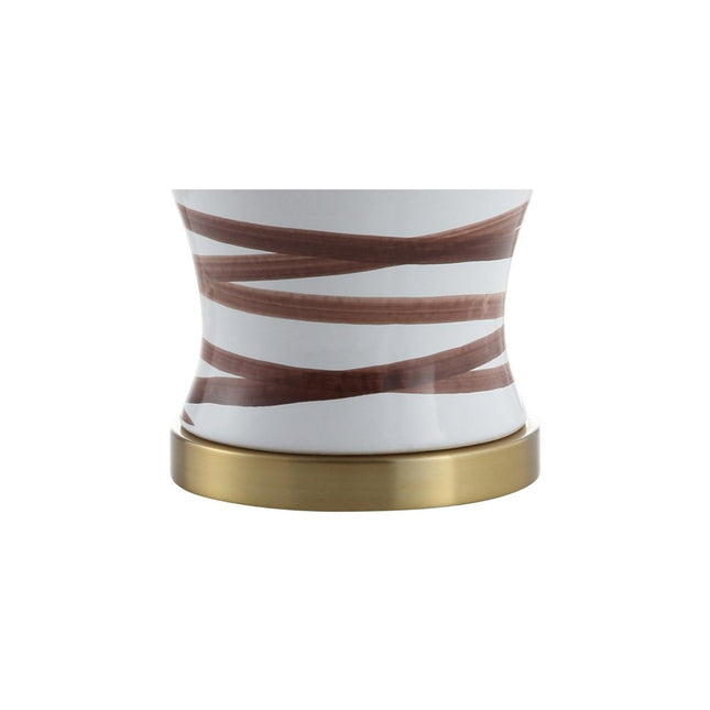 29" Gold Novelty Table Lamp With Drum Shade HomeRoots