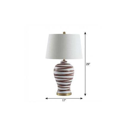 29" Gold Novelty Table Lamp With Drum Shade HomeRoots