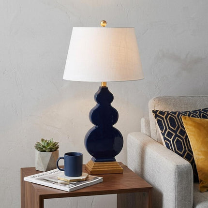 29" Gold Novelty Table Lamp With Drum Shade HomeRoots