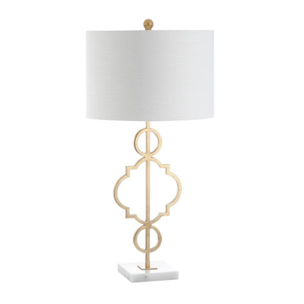 31" White Novelty Table Lamp With Drum Shade HomeRoots