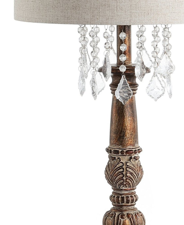 34" Brown Novelty Table Lamp With Drum Shade HomeRoots