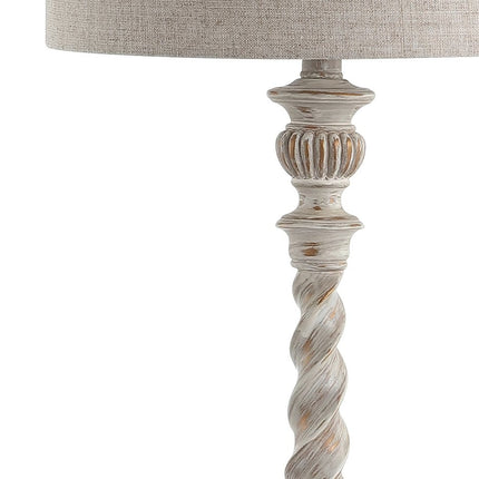 33" White Table Lamp With Drum Shade HomeRoots