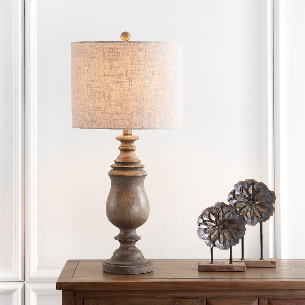 29" Brown Novelty Table Lamp LED With Globe Shade