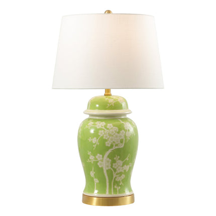 30" Green And Gold Novelty Table Lamp With Empire Shade HomeRoots
