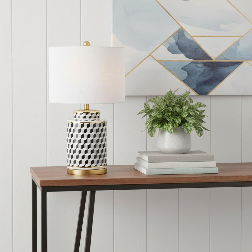 25" Gold Novelty Table Lamp LED With Globe Shade