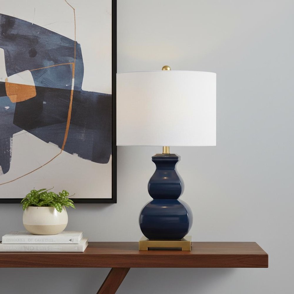 26" Gold Novelty Table Lamp LED With Globe Shade