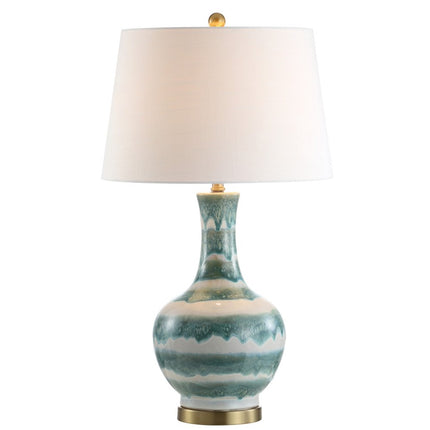 31" Gold Round Table Lamp With Globe Shade HomeRoots