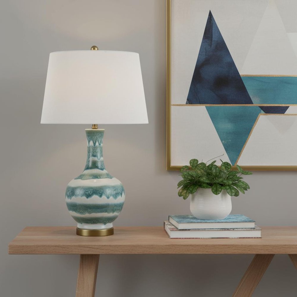 31" Gold Novelty Table Lamp LED With Globe Shade