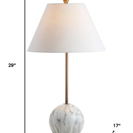 29" White Globe Table Lamp With Globe Shade HomeRoots