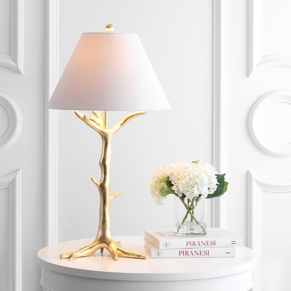 34" Gold Novelty Table Lamp LED With Empire Shade