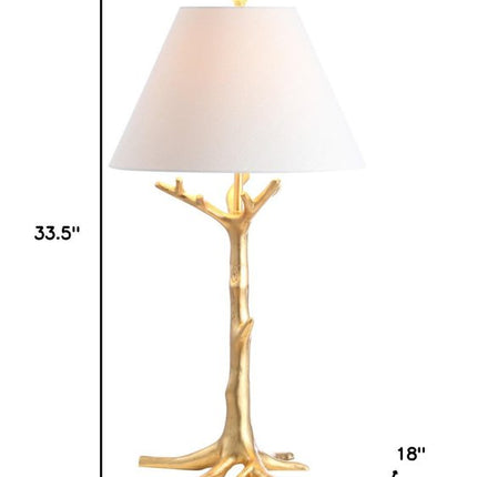 34" Gold Novelty Table Lamp With Empire Shade HomeRoots