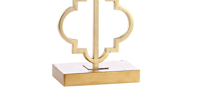 32" Gold Geometric Table Lamp With Shade HomeRoots