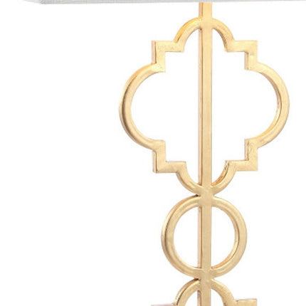 32" White Geometric Table Lamp With Shade HomeRoots