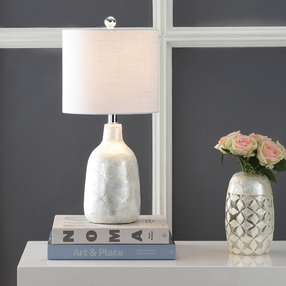 21" Clear Novelty Table Lamp LED With Drum Shade