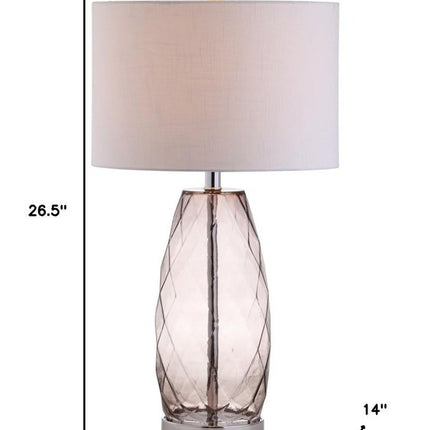 27" Silver Novelty Table Lamp With Drum Shade HomeRoots