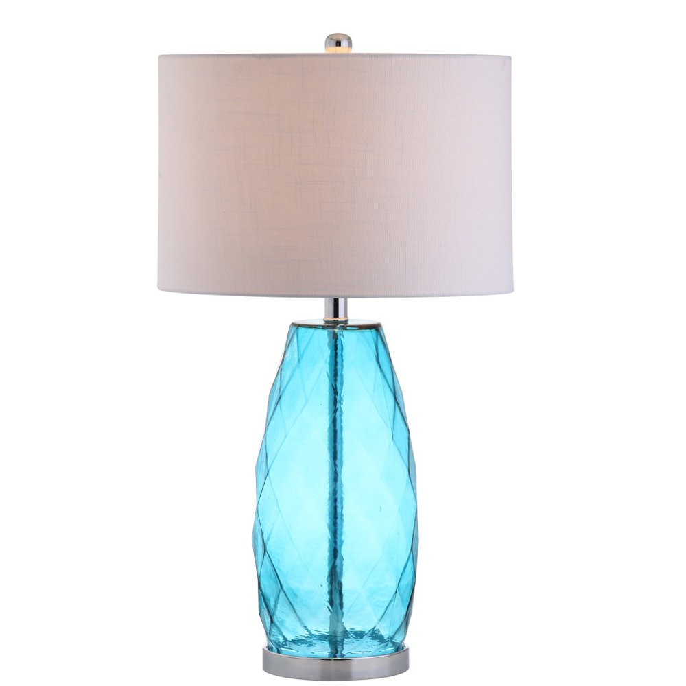 27" Silver Novelty Table Lamp LED With Drum Shade