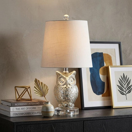 19" Silver And Clear Novelty Table Lamp With Empire Shade HomeRoots