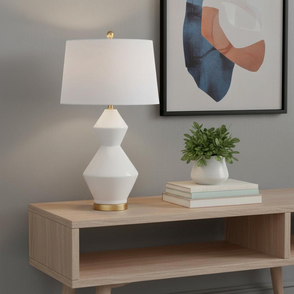 29" Gold Novelty Table Lamp LED With Globe Shade