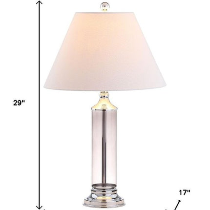 Set of Two 29" Silver Novelty Table Lamps With Empire Shades HomeRoots