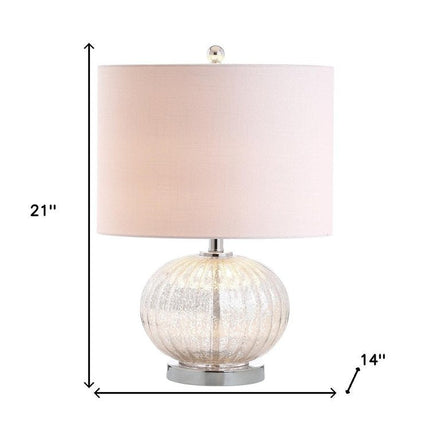 21" Silver Novelty Table Lamp With Globe Shade HomeRoots