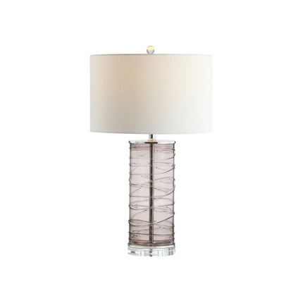 Set of Two 28" Mauve Table Lamps With Drum Shades HomeRoots