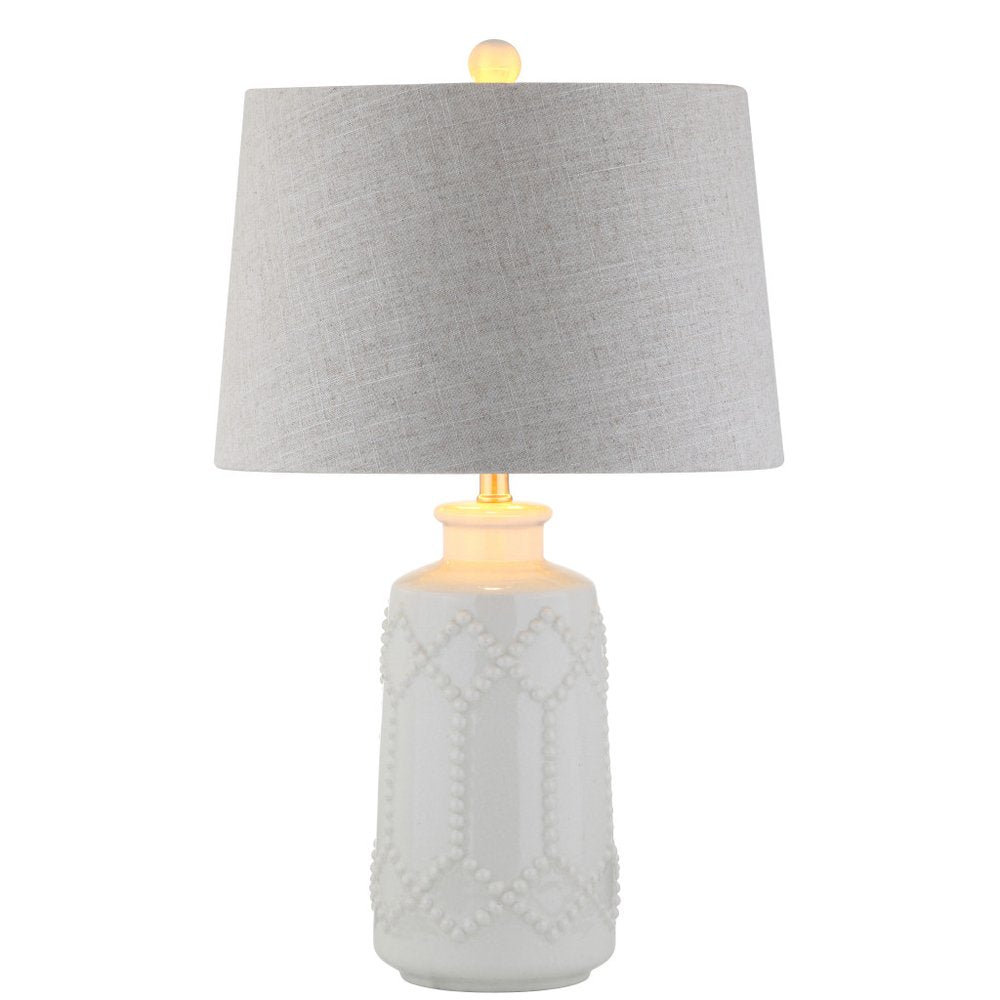 26" Cream Novelty Table Lamp LED With Drum Shade