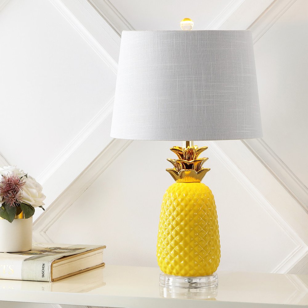 23" Clear Pineapple Table Lamp LED With Globe Shade