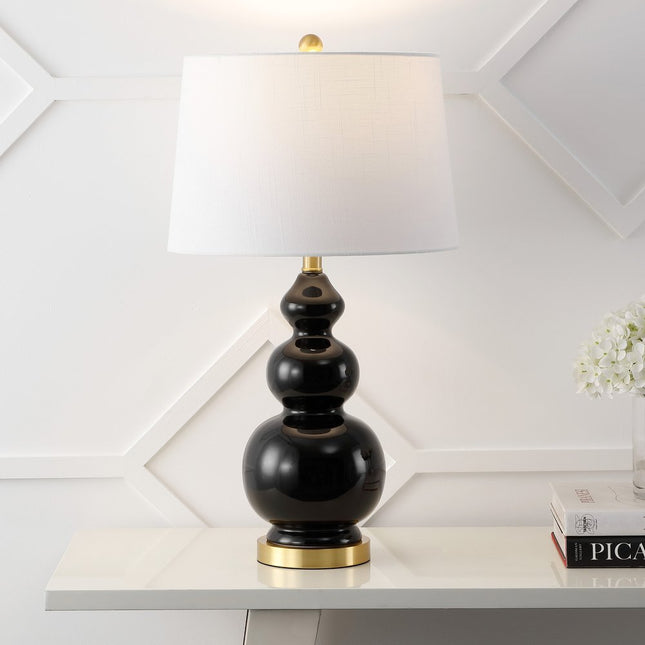 28" Gold Novelty Table Lamp With Drum Shade HomeRoots
