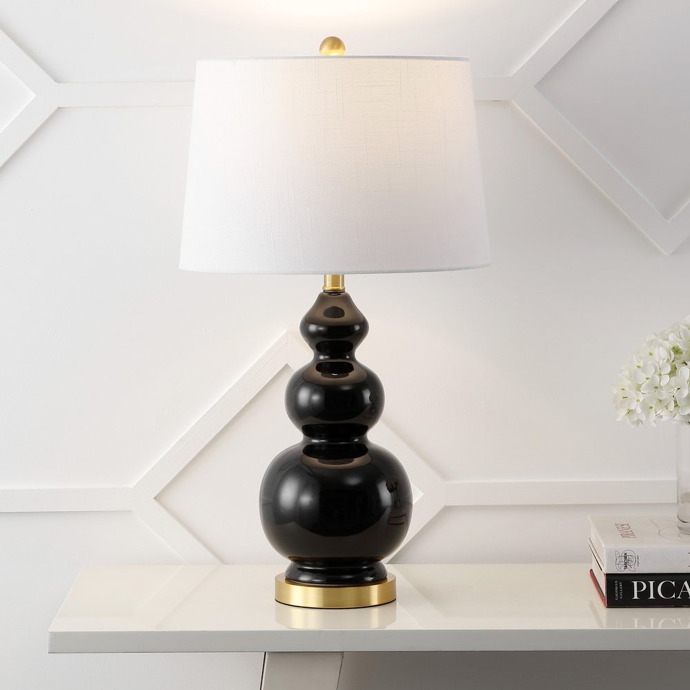 28" Gold Novelty Table Lamp LED With Drum Shade