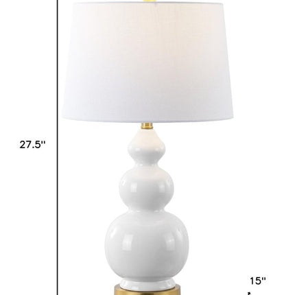 28" Gold Novelty Table Lamp With Drum Shade HomeRoots