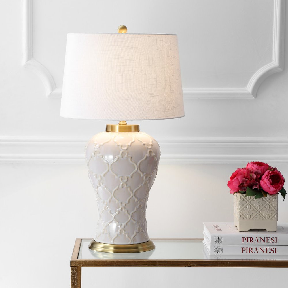 29" Gold Novelty Table Lamp LED With Drum Shade